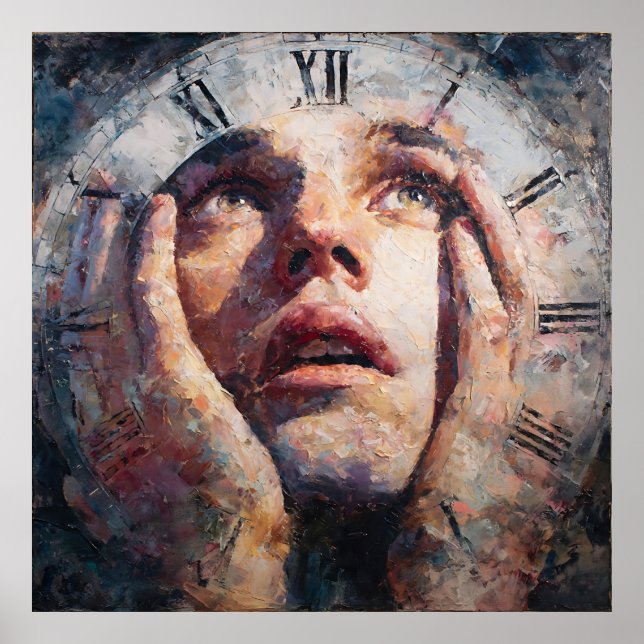 Poster Surreal Time Trap Clock Human Concept Wall Art (Frente)