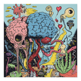 Póster Surreal Underground Comix Psychedelic Art poster