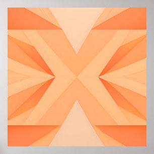 Poster Surto de Estrela Geométrica Laranja Quente Abstrat