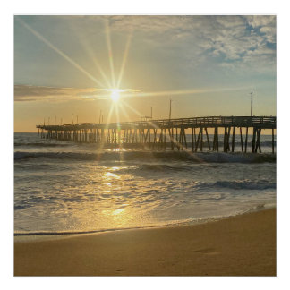 Póster Surto de sol impressionante no pier de Virginia Be