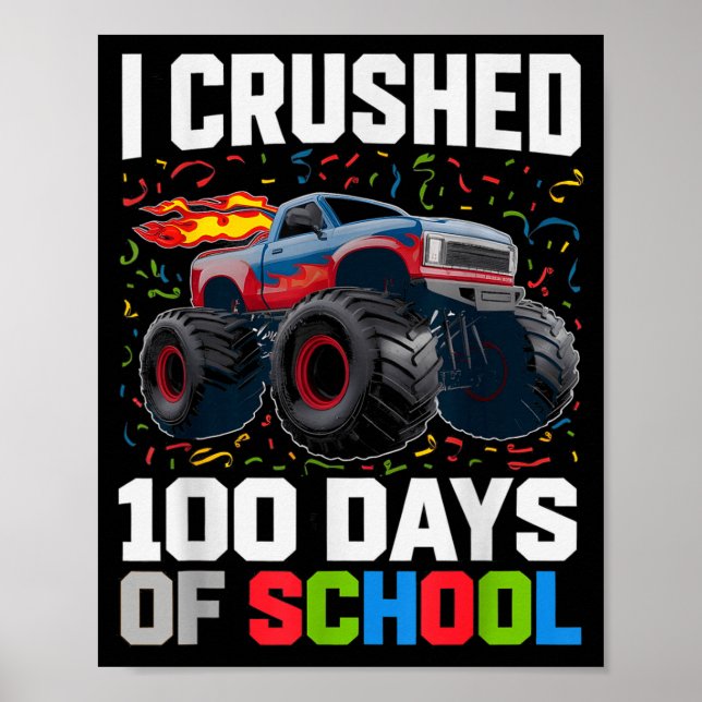 Poster Survived I Crushed 100 Days School Monster 1st Gra (Frente)
