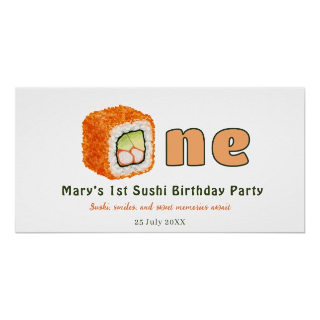Póster Sushi- 1st Birthday (Frente)