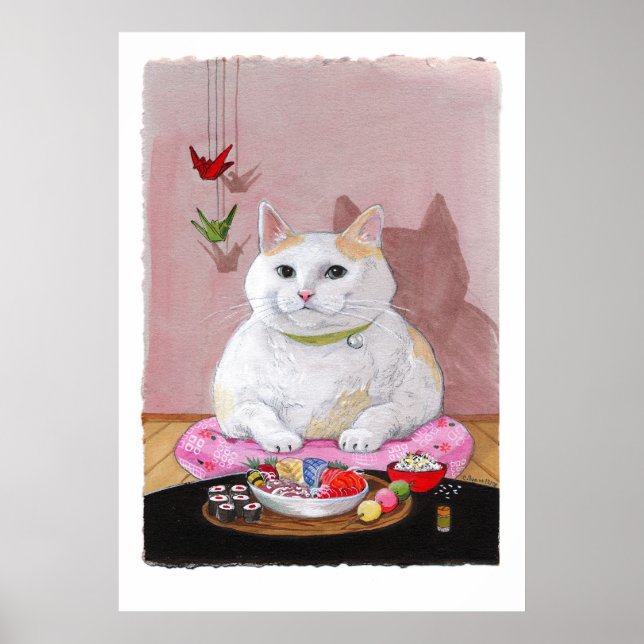 Póster Sushi Cat Sashimi Docinho (Frente)