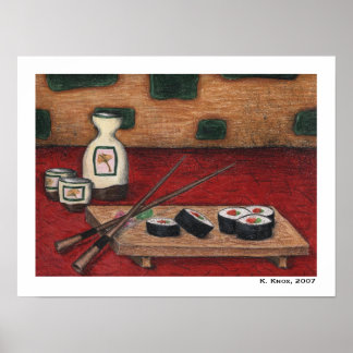 Poster Sushi e Sake
