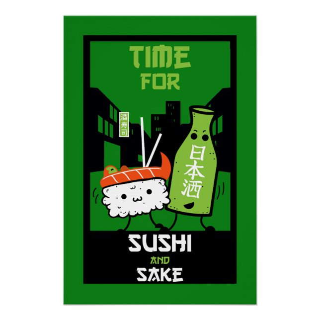 Póster Sushi E Sake Foodies (Frente)