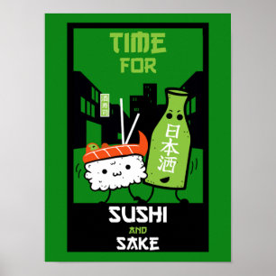 Poster Sushi E Sake Foodies