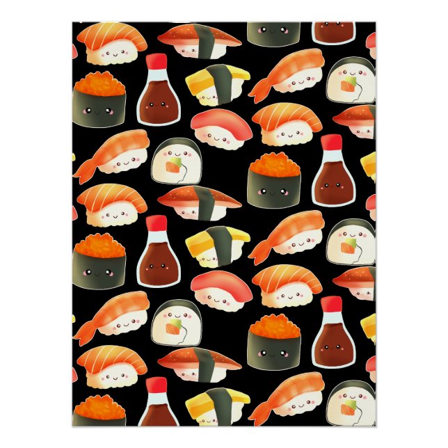 Póster Sushi Fofo (Frente)