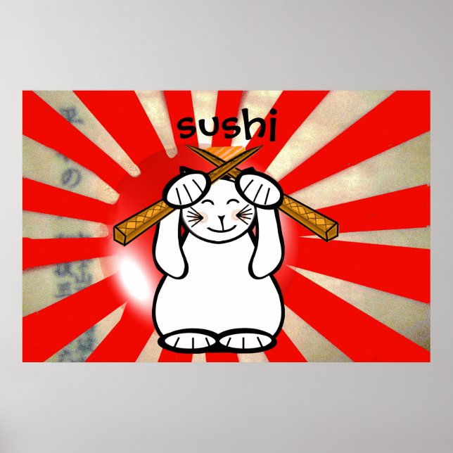 Póster Sushi Maneki Neko (Frente)