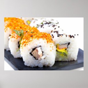 Póster Sushi num prato
