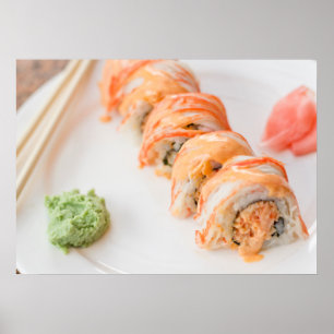 Póster Sushi picante do caranguejo