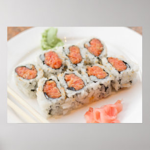 Poster Sushi picante do rolo de atum