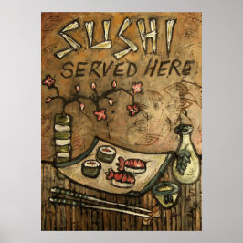 Póster Sushi Serviu Aqui