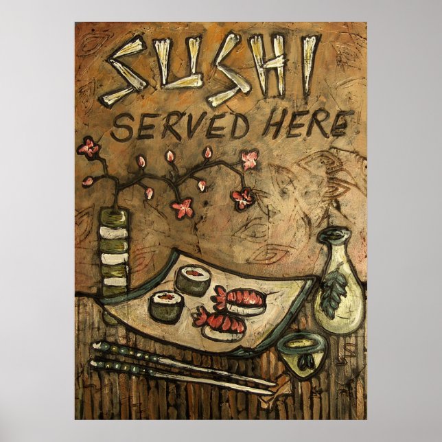 Póster Sushi Serviu Aqui (Frente)