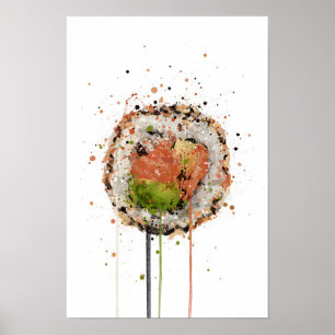 Poster Sushi Uramaki de Salmão