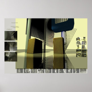 Póster suspenso vs. suporte