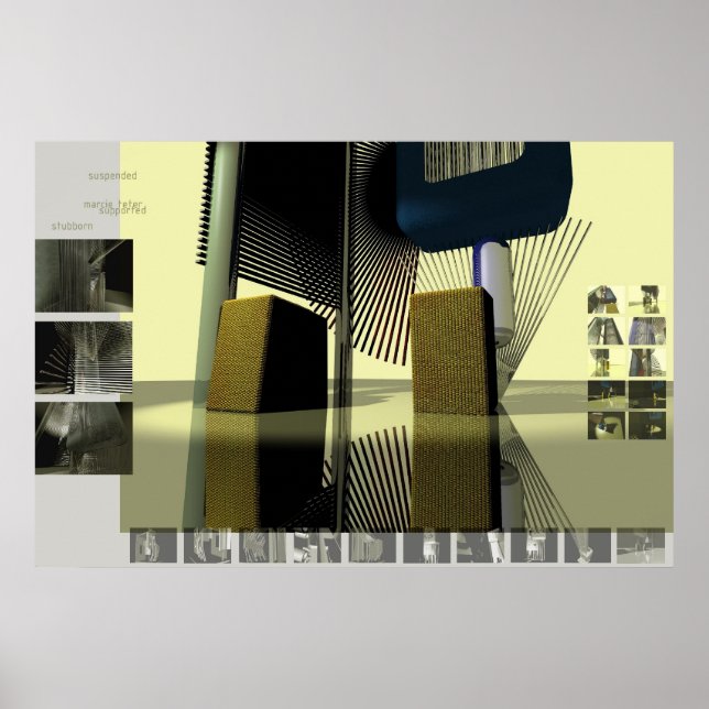 Póster suspenso vs. suporte (Frente)