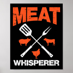 Poster Sussurrador de Carne Barbecue Divertido Churrasco