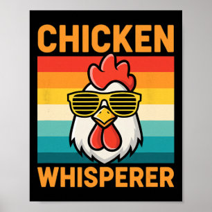 Poster Sussurrador de Frango Vibrações Retro de Galo