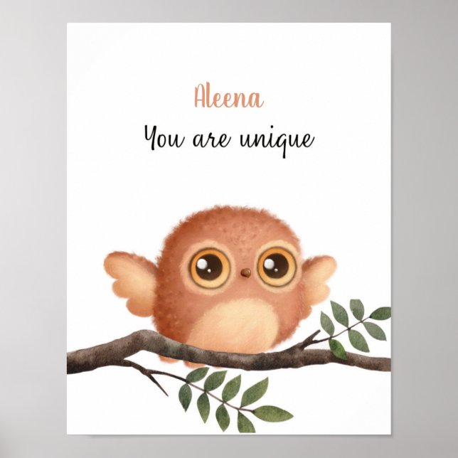 Poster Sussurrando Afirmações de Coruja Personalizáveis (Frente)