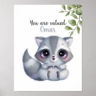 Poster Sussurrando Afirmações de guaxinim personalizáveis
