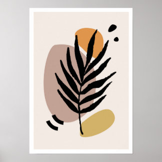 Poster Sussurrando Folhas 3: Botânico Boho Minimalista