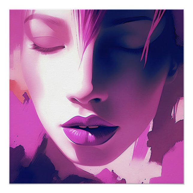 Póster Sussurro de Sonho Lilac - Sereno, Eetal, Roxo (Frente)