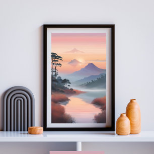 Poster Sussurros da Paisagem do Rio Tranquilo Dawn