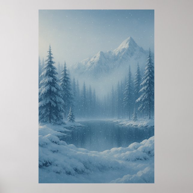 Poster Sussurros de inverno - Serenidade das Montanhas Ne (Frente)