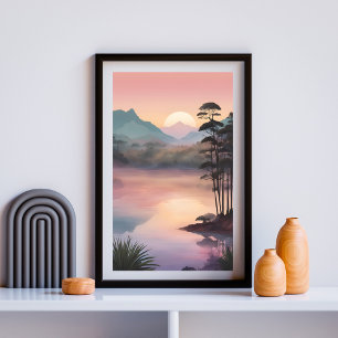 Poster Sussurros do amanhecer - Serene nascer sobre flore