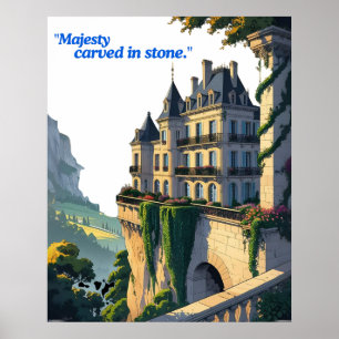 Poster "Susurros do Château – Arte de Linha Elegante do P