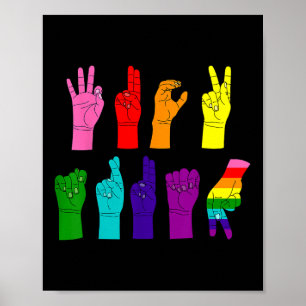 Poster Sutil Idioma de Sinal Anti-Trump Lgbtq+ Resist
