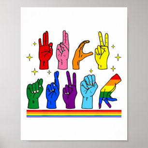 Poster Sutil Idioma de Sinal Anti-Trump Lgbtq+ Resist