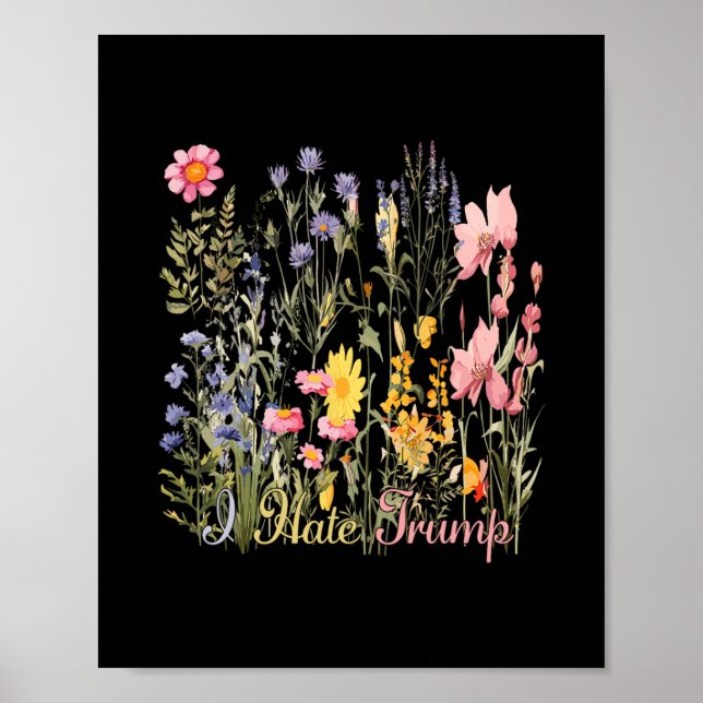 Poster Sutil Odeio Trump Flores Silvestres Odeio Trump Nu (Frente)