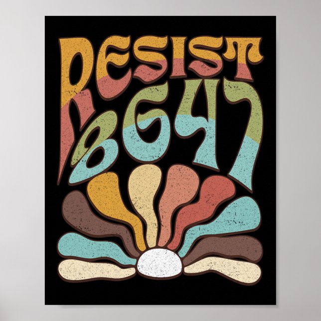 Poster Sutil Resist 8647 Trump Resist Trump Protest Boho (Frente)