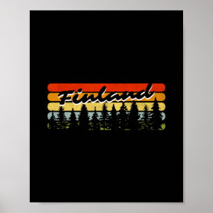 Poster Suvenir de Férias Cabana Árvores Pôr do Sol Flores
