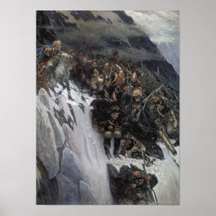 Poster Suvorov Atravessando os Alpes