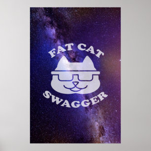 Poster Swagger de Gato Gordo - Galaxy Edition