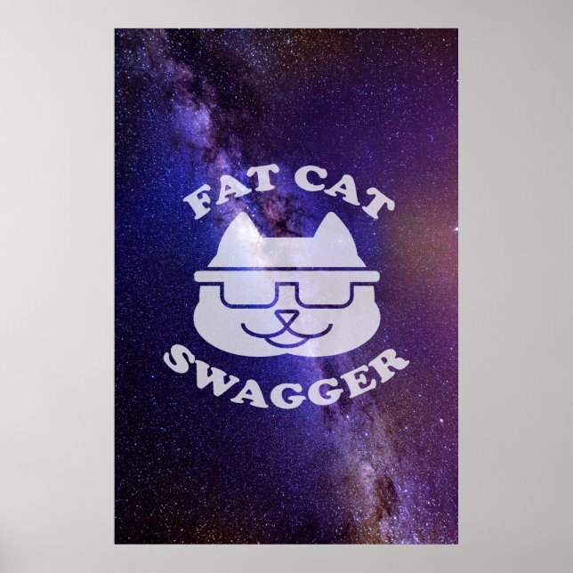 Poster Swagger de Gato Gordo - Galaxy Edition (Frente)
