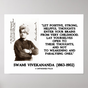 Póster Swami Vivekananda: Fortes Pensamentos Úteis Positi