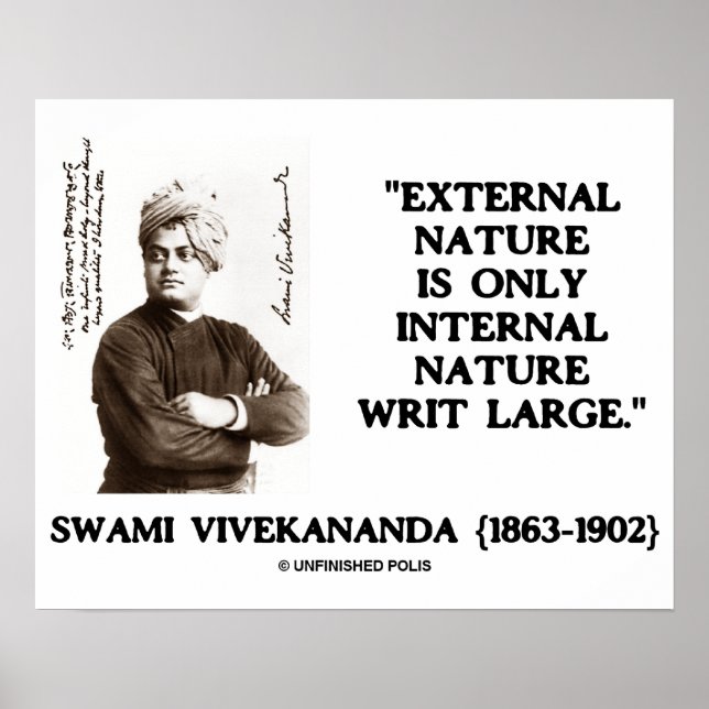 Póster Swami Vivekananda Natureza Externa Natureza Intern (Frente)