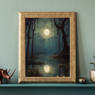 Poster Swamp by Moonlight