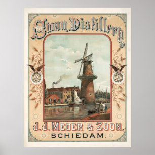 Poster Swan Distillery, J.J. Meder & Zoon, Schiedam