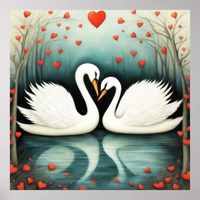 Poster Swan Love 2 (Frente)
