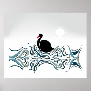 Póster Swan Negro