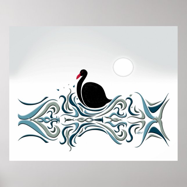 Póster Swan Negro (Frente)