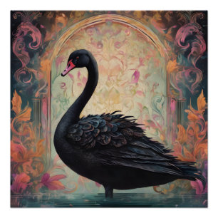 Póster Swan preto n.o 1