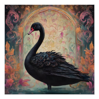 Póster Swan preto n.o 1