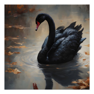Póster Swan preto n.o 8