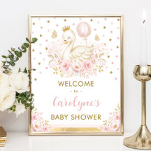 Swan Princess com Balões Rosa Bem-Vindo Menina