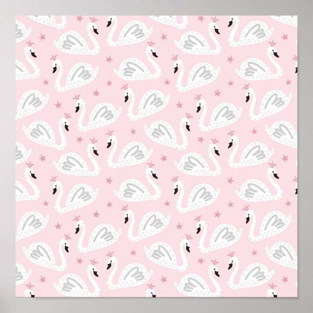 Poster Swan Princess Scrapbook Paper 12"x12" (Frente)